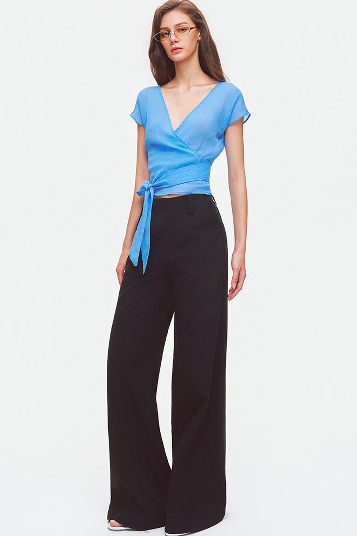 Tencel Linen Cotton Wide-Leg Trousers