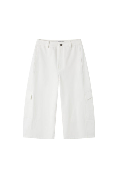 Workwear Casual Denim Cropped Pants
