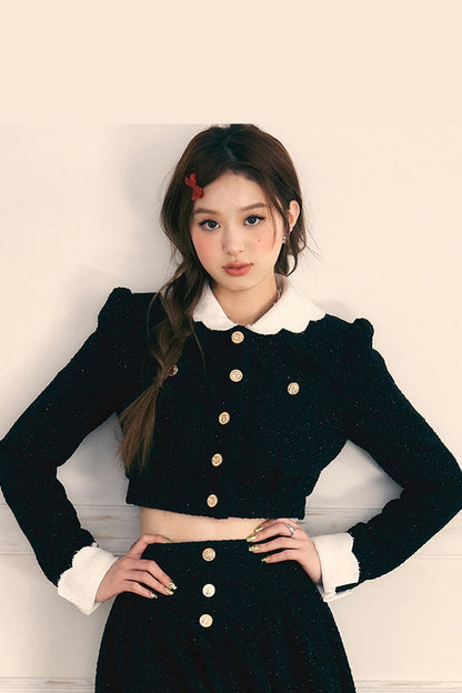 Tweed Jacket and Long Skirt Two-Piece Set