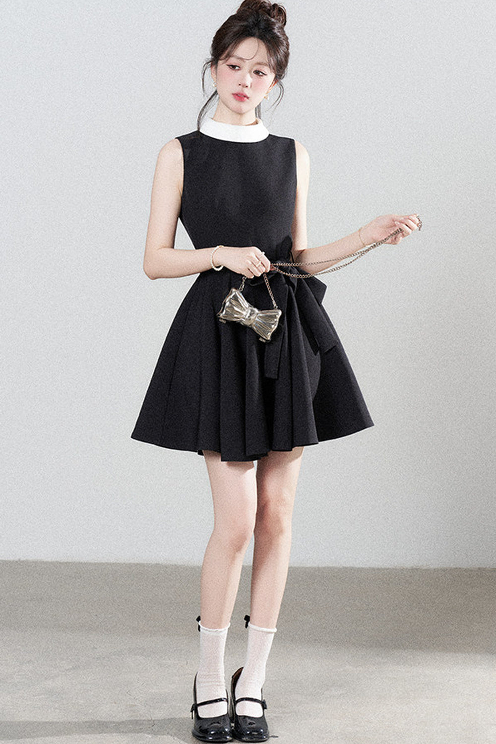 French Lace-Up Little Black Dress