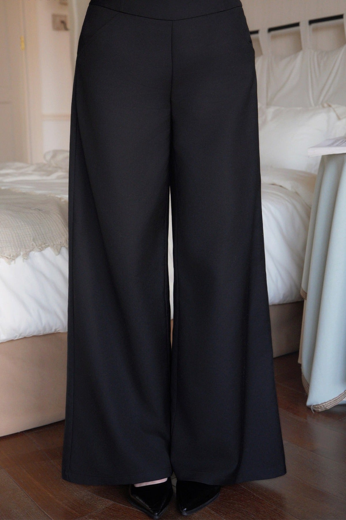 Pantalones de pierna ancha de talle alto