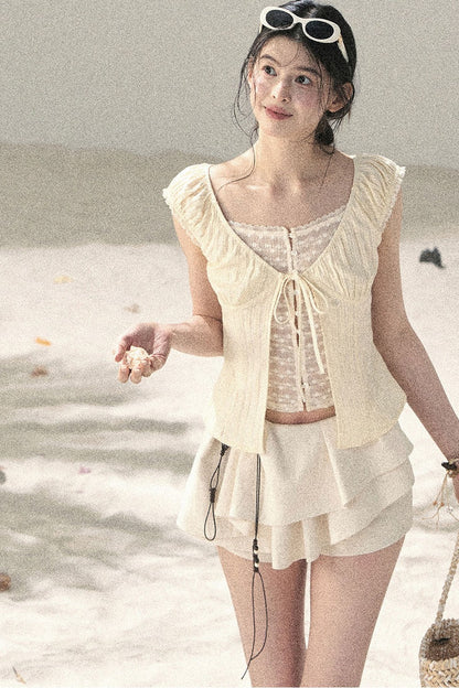 Soft Gauze Lace Blouse