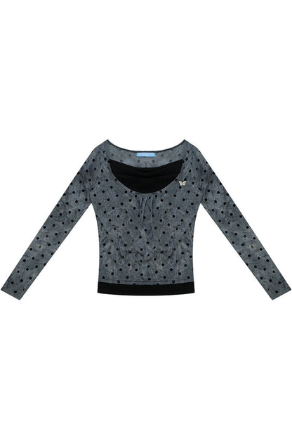 Polka Dot T-Shirt Knit Top