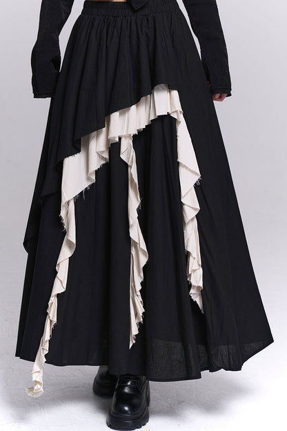 Ghostly Irregular Black Skirt