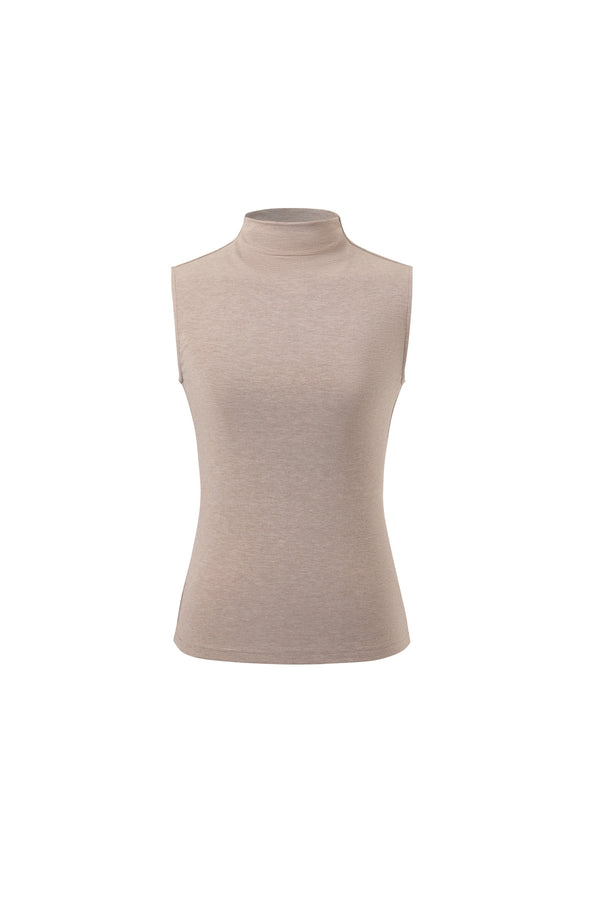 Wool Blend Layered-Look Sleeveless Vest Set-Up