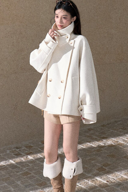 Two-Way Double-Breasted Wool Jacket