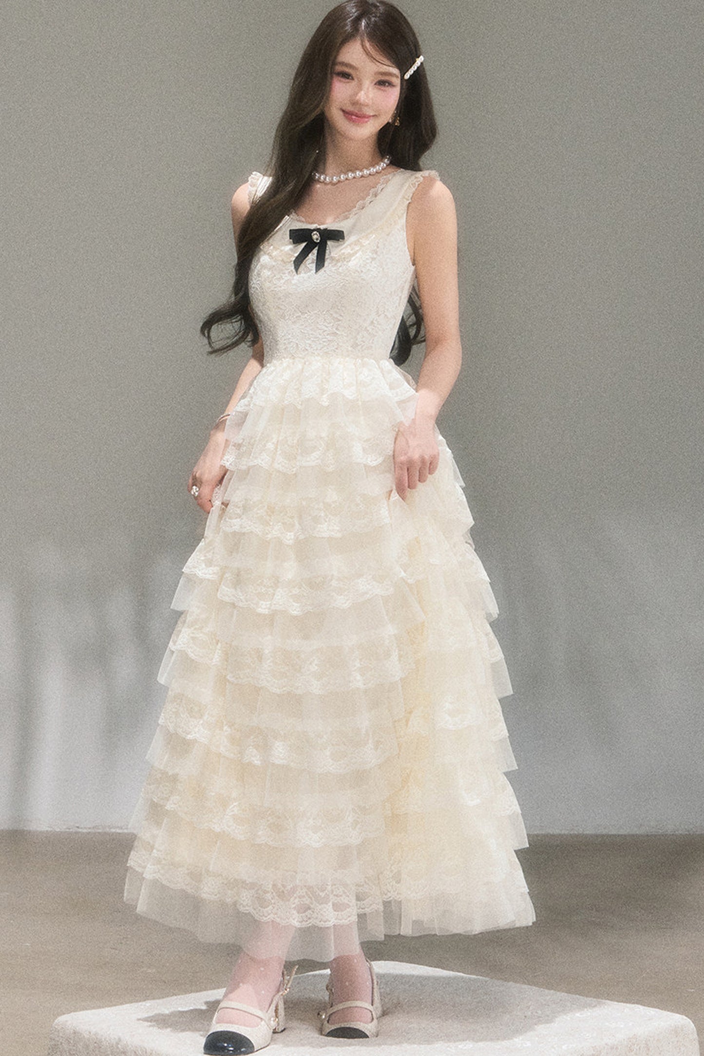 Thousand-Layer French Lace Dress