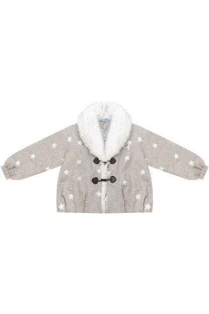 Star Polka Dot Plush Collar Jacket