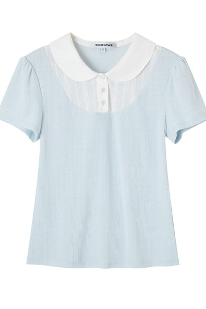 Layered-Look Doll Collar Blouse