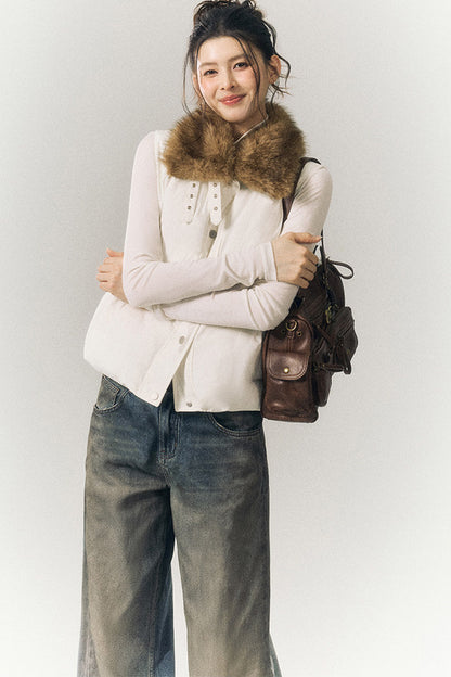 Stand Collar Padded Vest