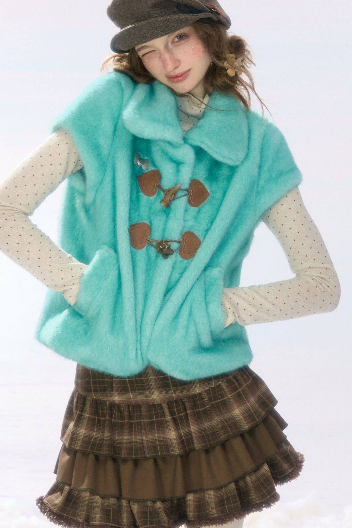 Toggle Button Lamb Wool Vest