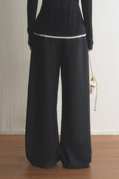 High-Waisted Pleated Straight-Leg Pants