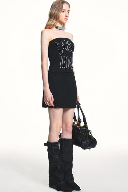 Abstract Pegasus Chain Tube Top