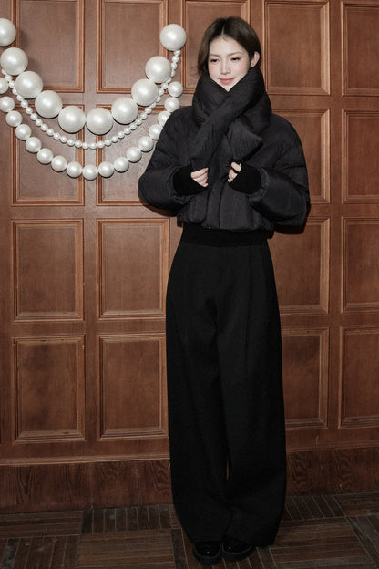 Low-Waisted Wide-Leg Trousers