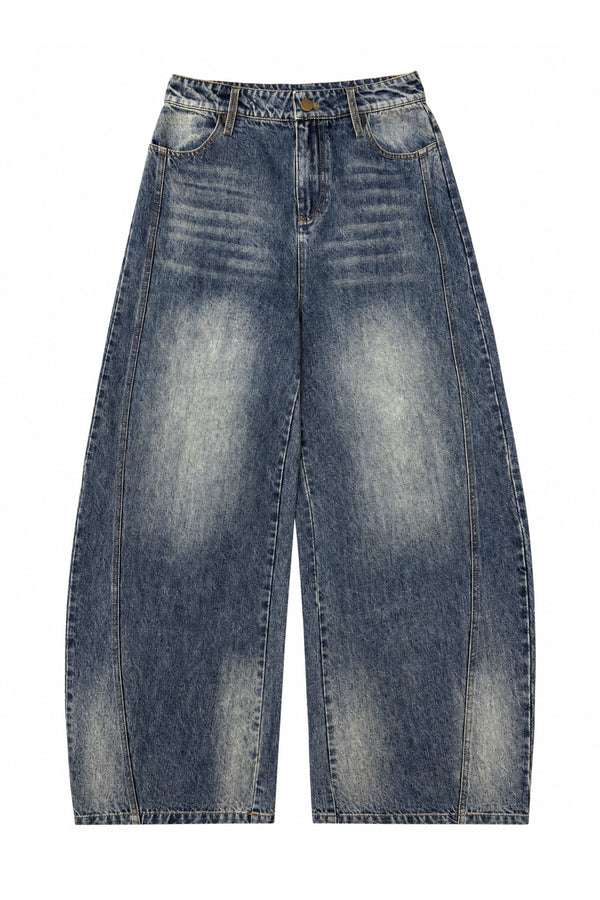Short Denim Jacket With Curved-Hem Pants and Top 3-Piece Set-Up