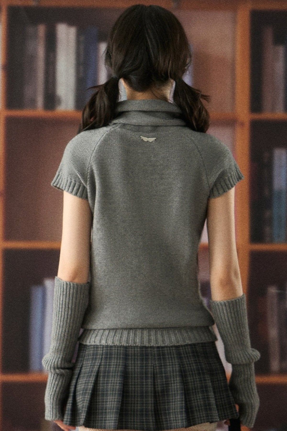 Turtleneck Cable Knit Top and Skirt Set-Up
