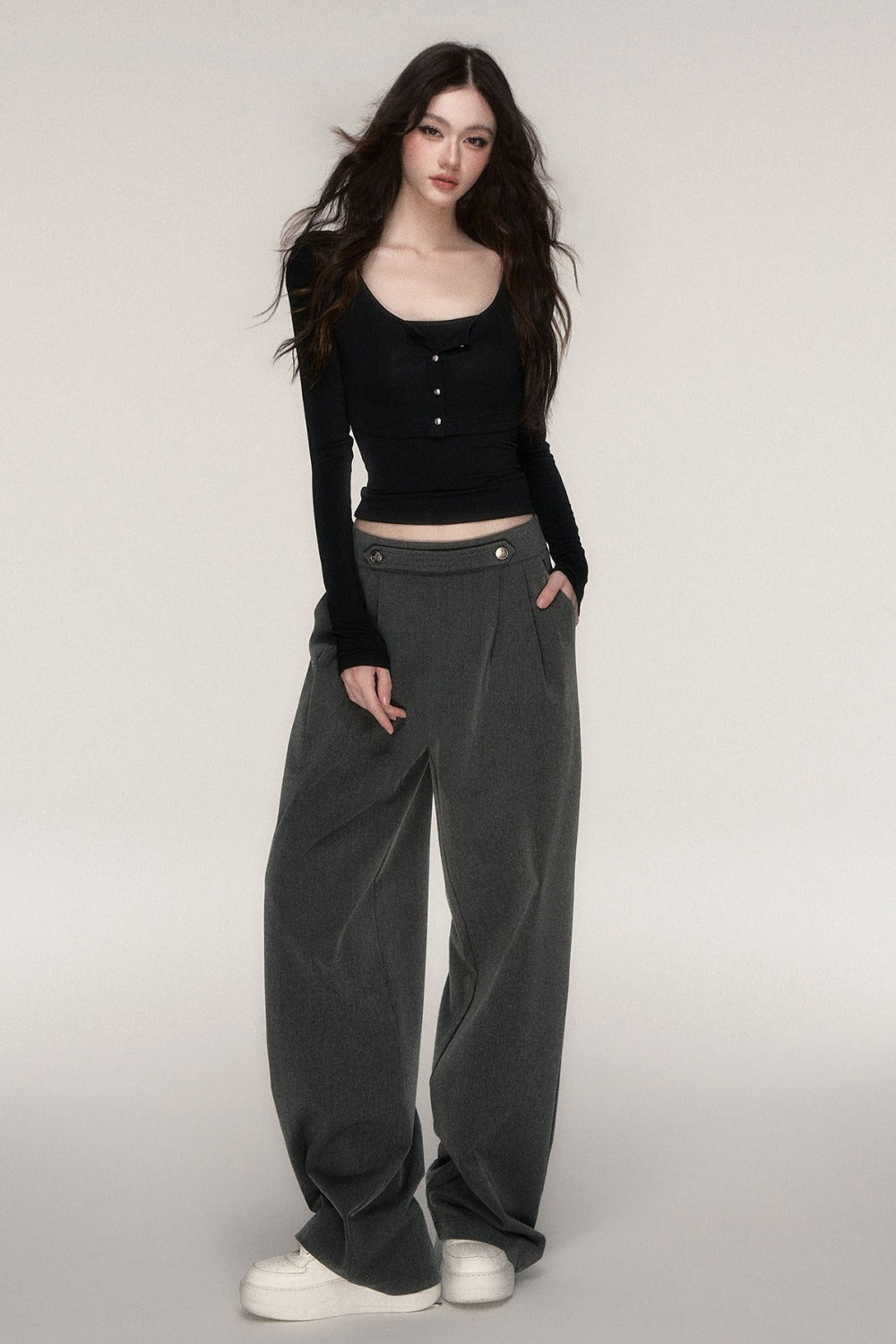 Long-Sleeved Top and Camisole Set