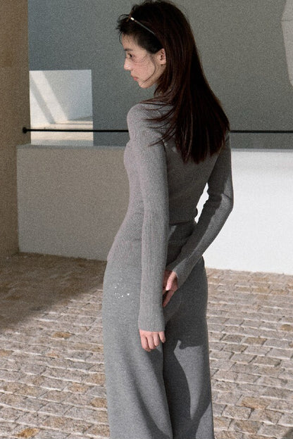 Autumn Thoughts Cape Knit Top and Base Layer Set