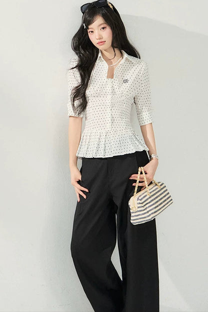 Blusa a pois con volant