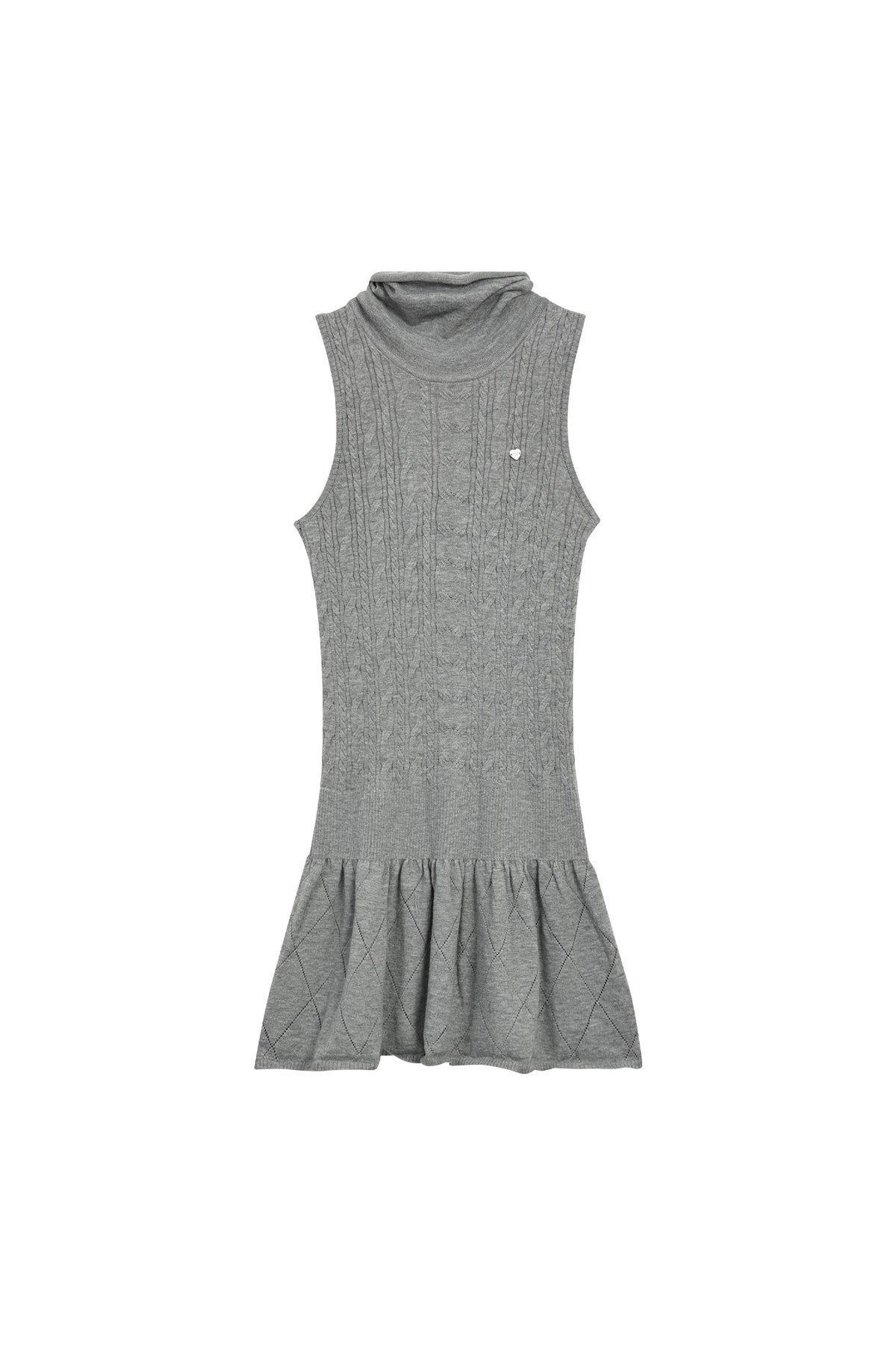 Ärmelloses Strickkleid mit hohem Kragen