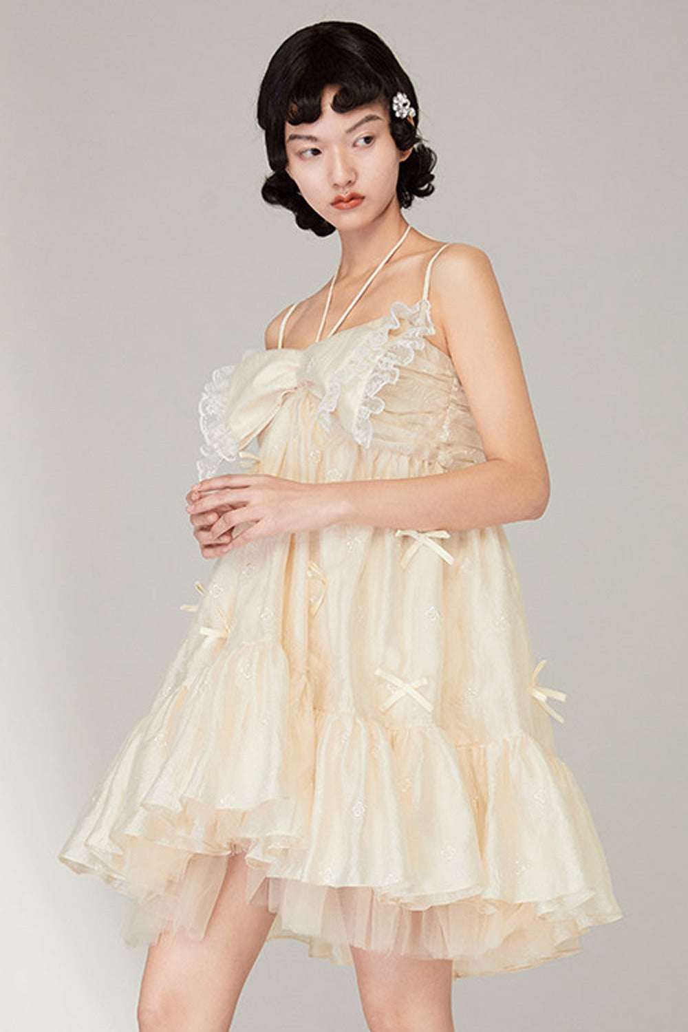 Bow Lace Camisole Dress