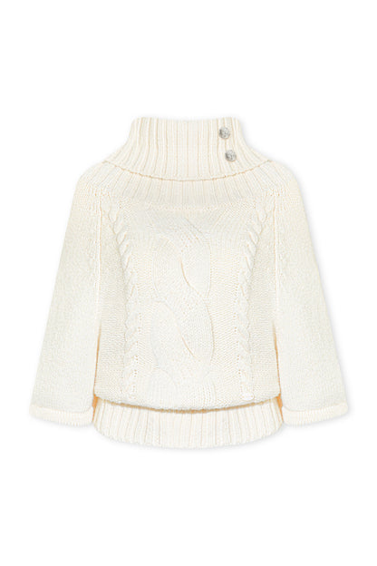 Twisted Cable Pullover Batwing Sweater