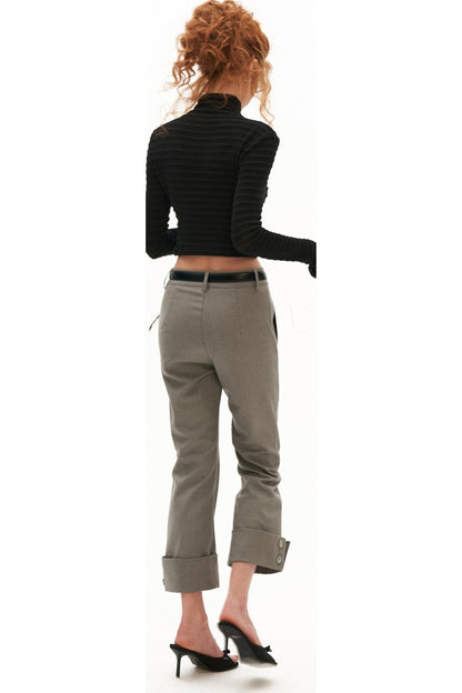Stretch Ribbed Turtleneck Top