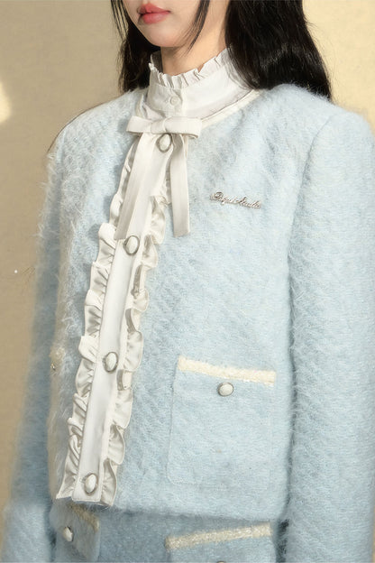 Blue Wool High-End and Elegant Outfit Set-Up
