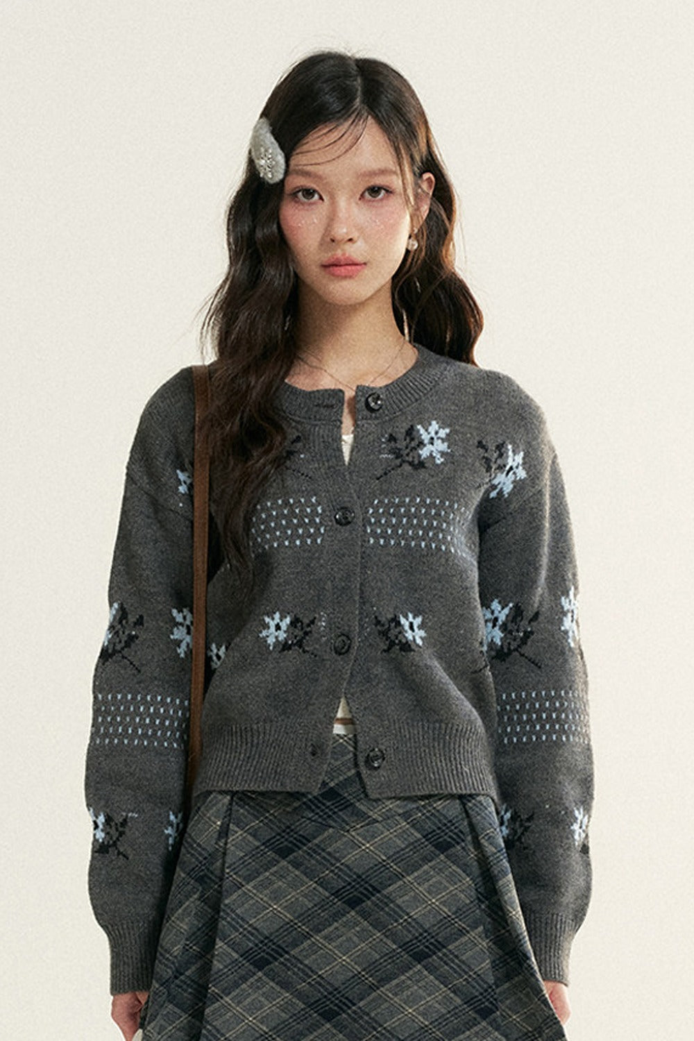 Fair Isle Jacquard Knit Cardigan