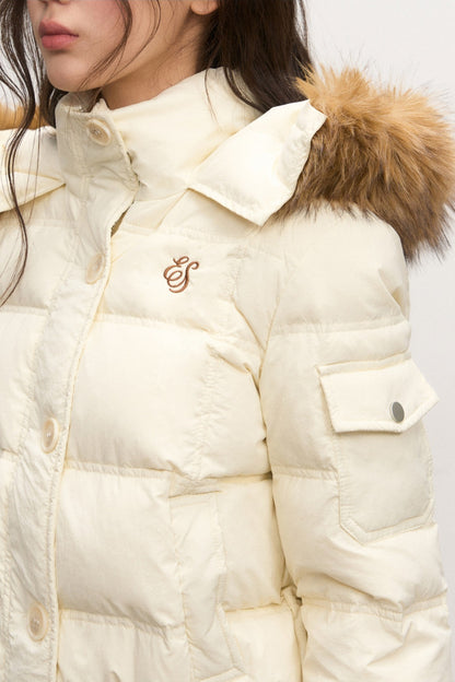Fur Collar Down Jacket and Pants Set-Up