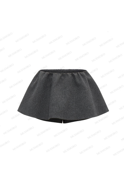 Elastic Waist A-Line Skirt