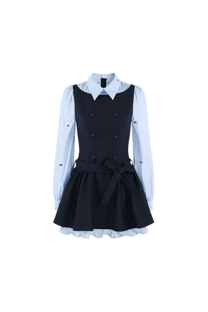 Preppy Style Long-Sleeved Dress