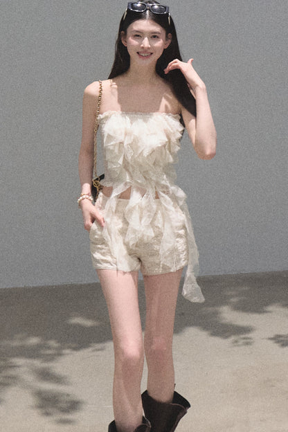Slim-Fit High-Waisted Suit Shorts