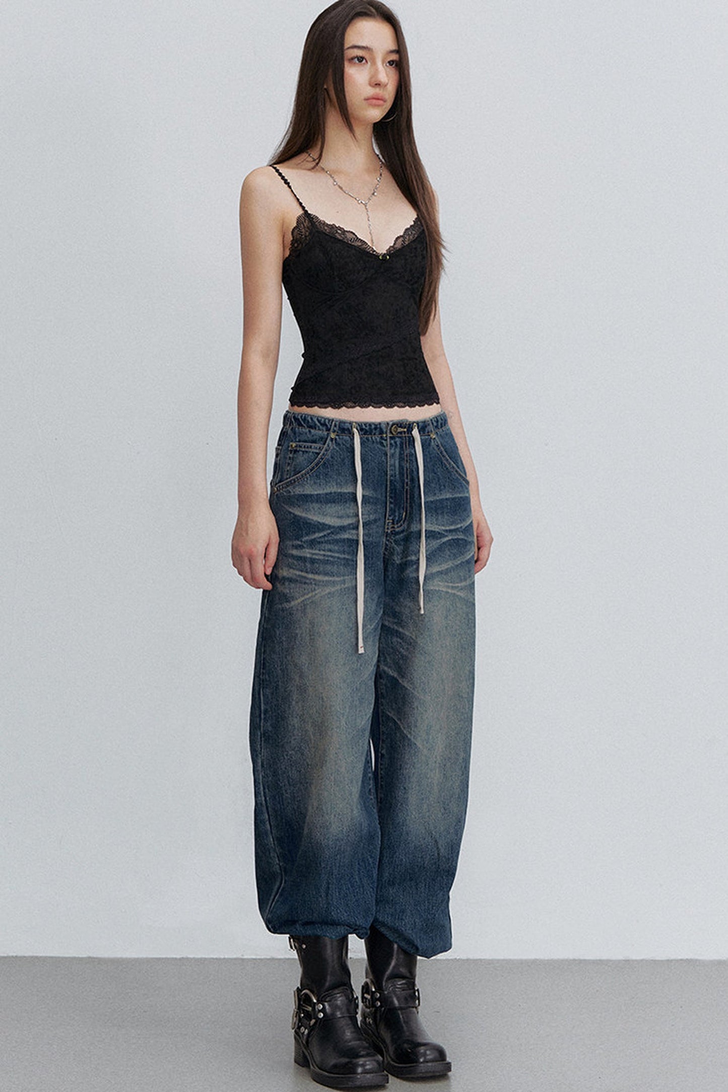 Pantaloni in denim sfumato retrò
