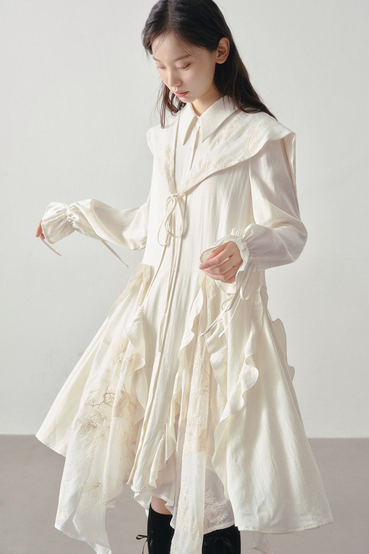 Embroidery Shawl Dress
