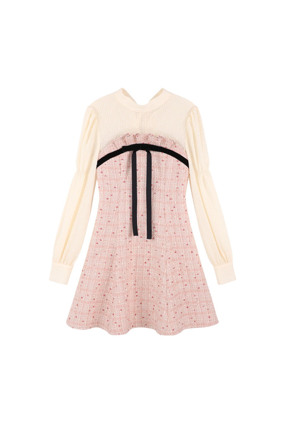 Pink Tweed Bow Dress