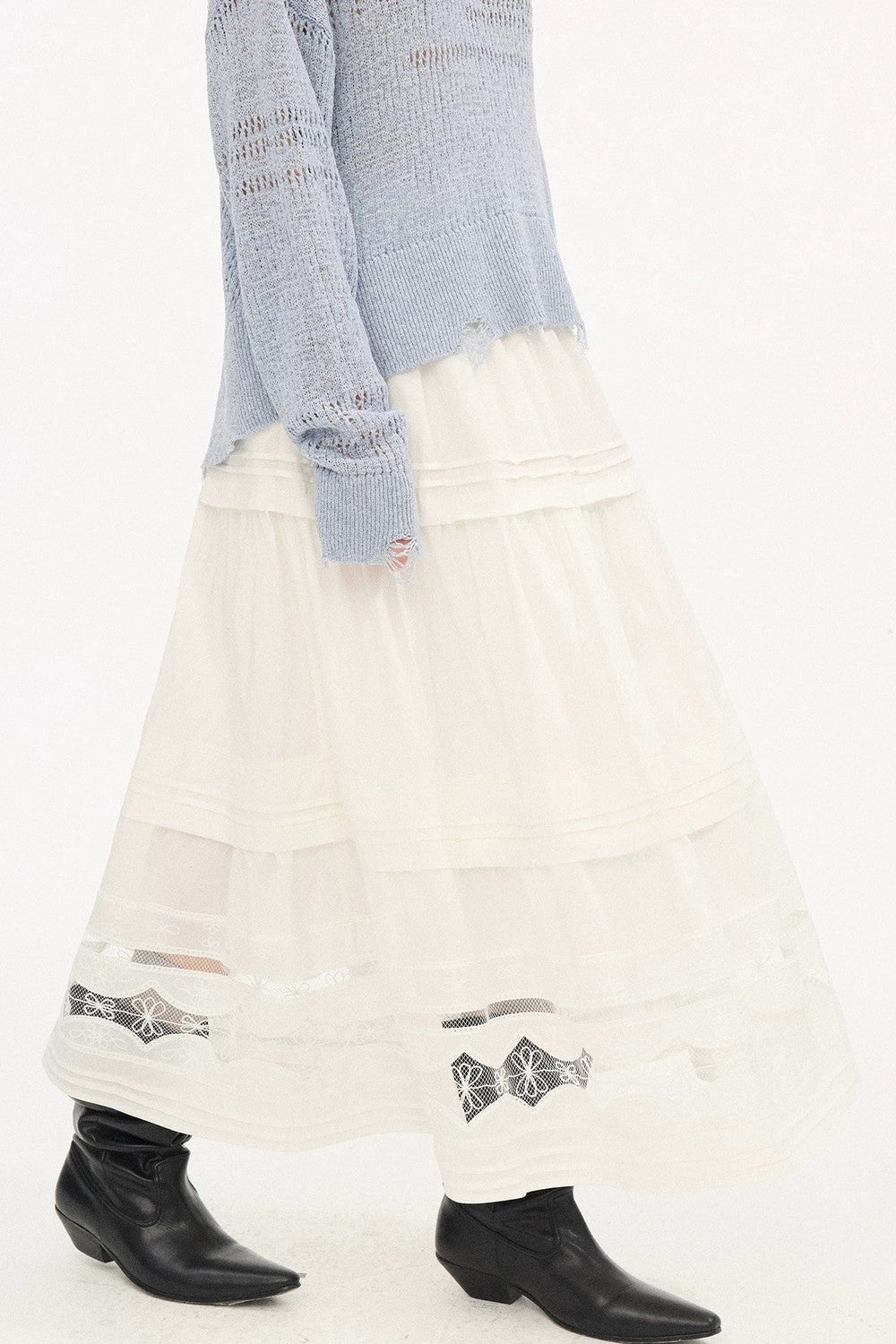 Elegant Lace A-Line Skirt