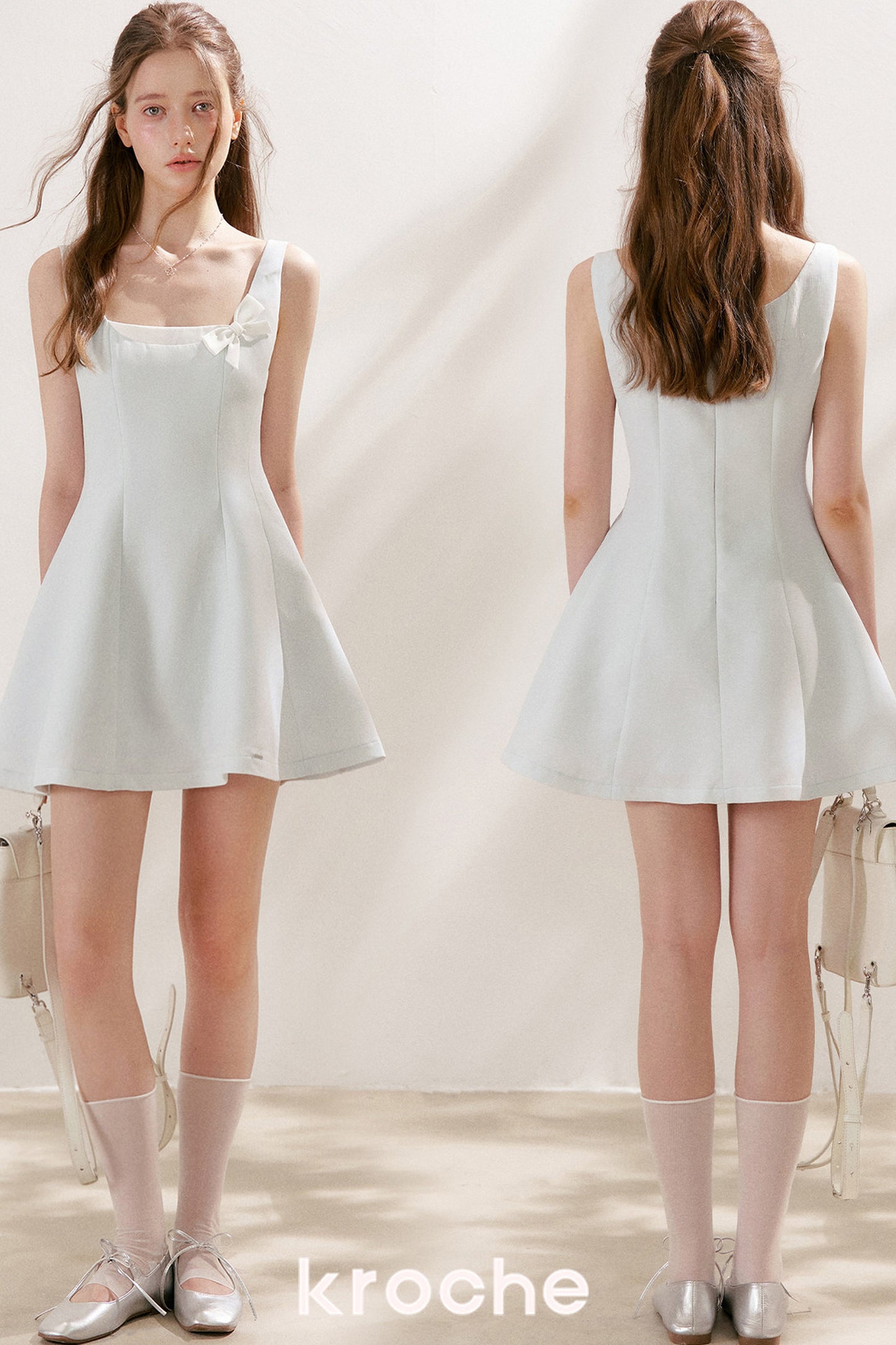 A-Linien-Minikleid mit Schleife