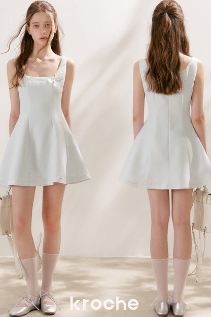 A-Linien-Minikleid mit Schleife