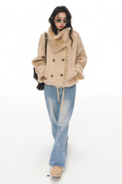 Ensemble veste courte en laine et pantalon
