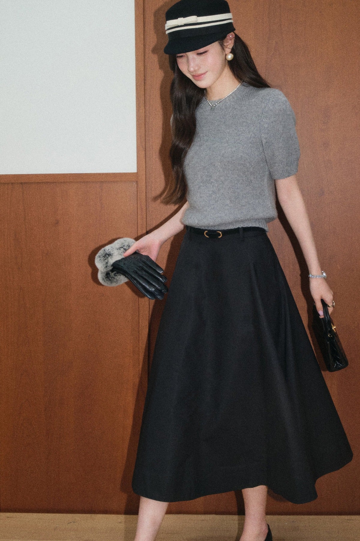 High-Waisted A-Line Skirt and Top Set-Up