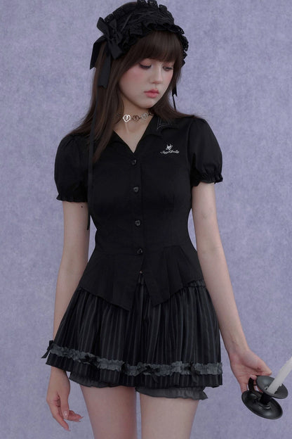 Dark Lolita Slimming Pumpkin Skirt Set