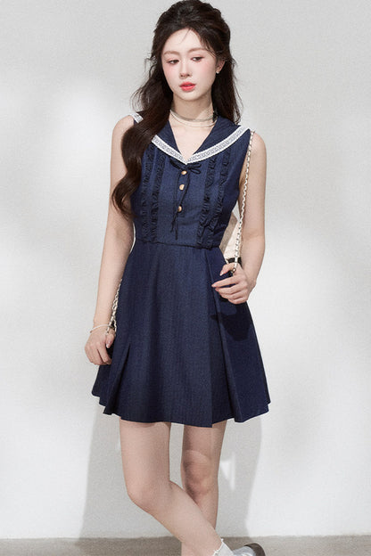French Collar Bow Dress