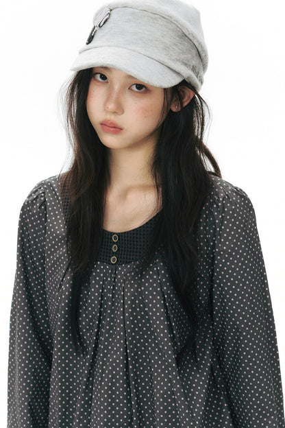 Retro Star Long-Sleeved Shirt Dress