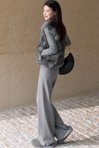Silver Sprinkle Drawstring Waist Flared Pants