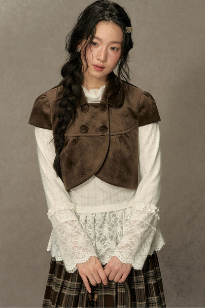 Gilet vintage croisé à revers