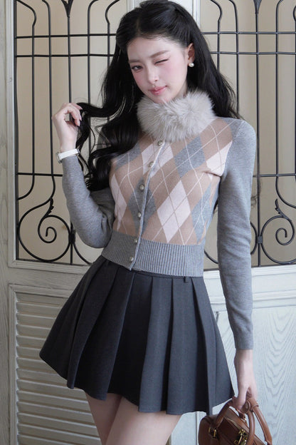 Two Narcissus Pleated A-Line Skirt and Top Set-Up