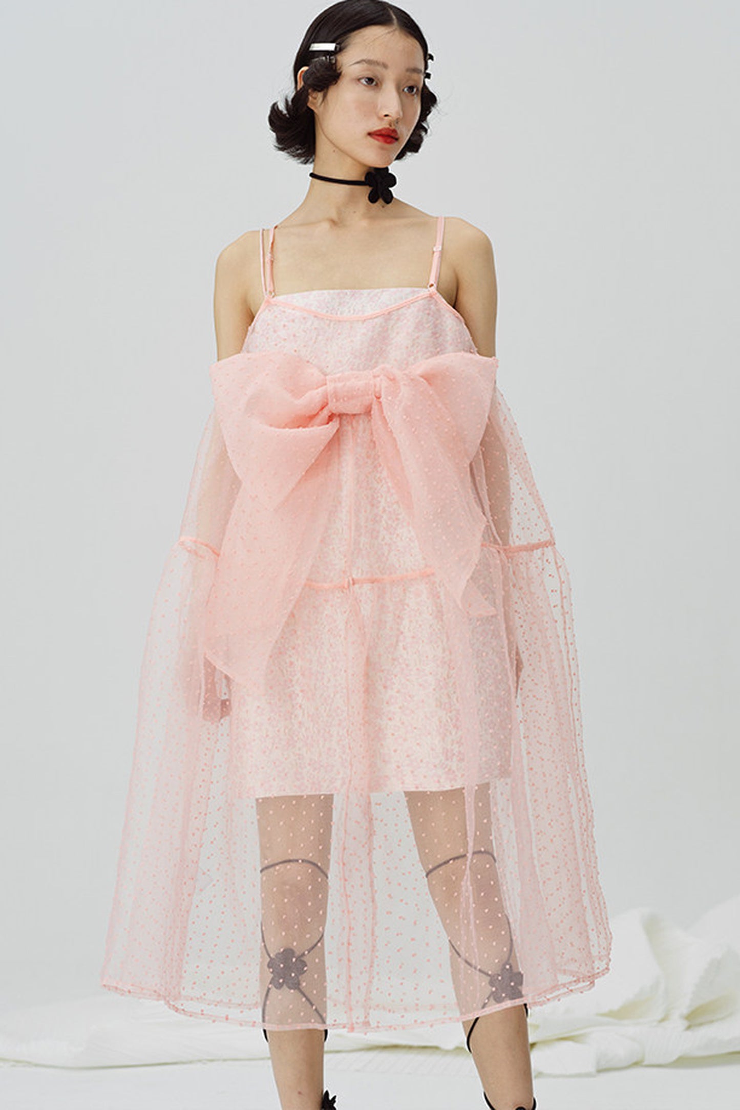 Pink Peach Blossom Strap Dress