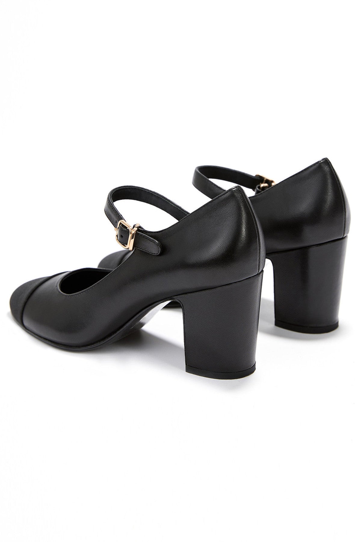 Genuine Leather Chunky Heel Women's Shoes