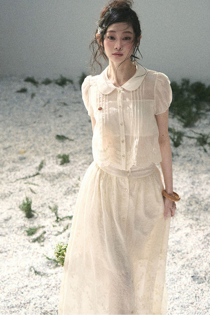 French Floral Lace Two-Piece Set